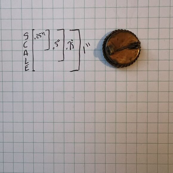 Vintage Italian Micro Mosaic Brooch Pin Floral Motif Blue Red .75” Antique - Picture 4 of 4